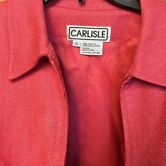 Womens Carlisle Silk shell pink Jacket SZ 10 Acetate lining party wedding casual - Picture 5 of 8